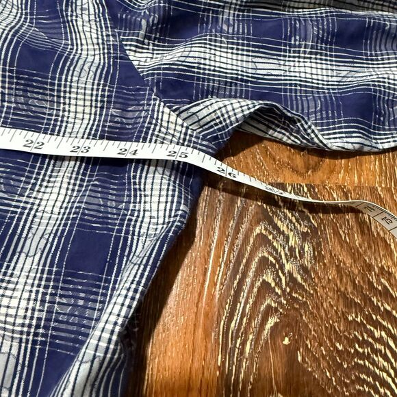 Bugatchi Men's XL Blue Button Up Casual Shirt Top Long Sleeve Plaid‎ Flip Cuff - Picture 6 of 8